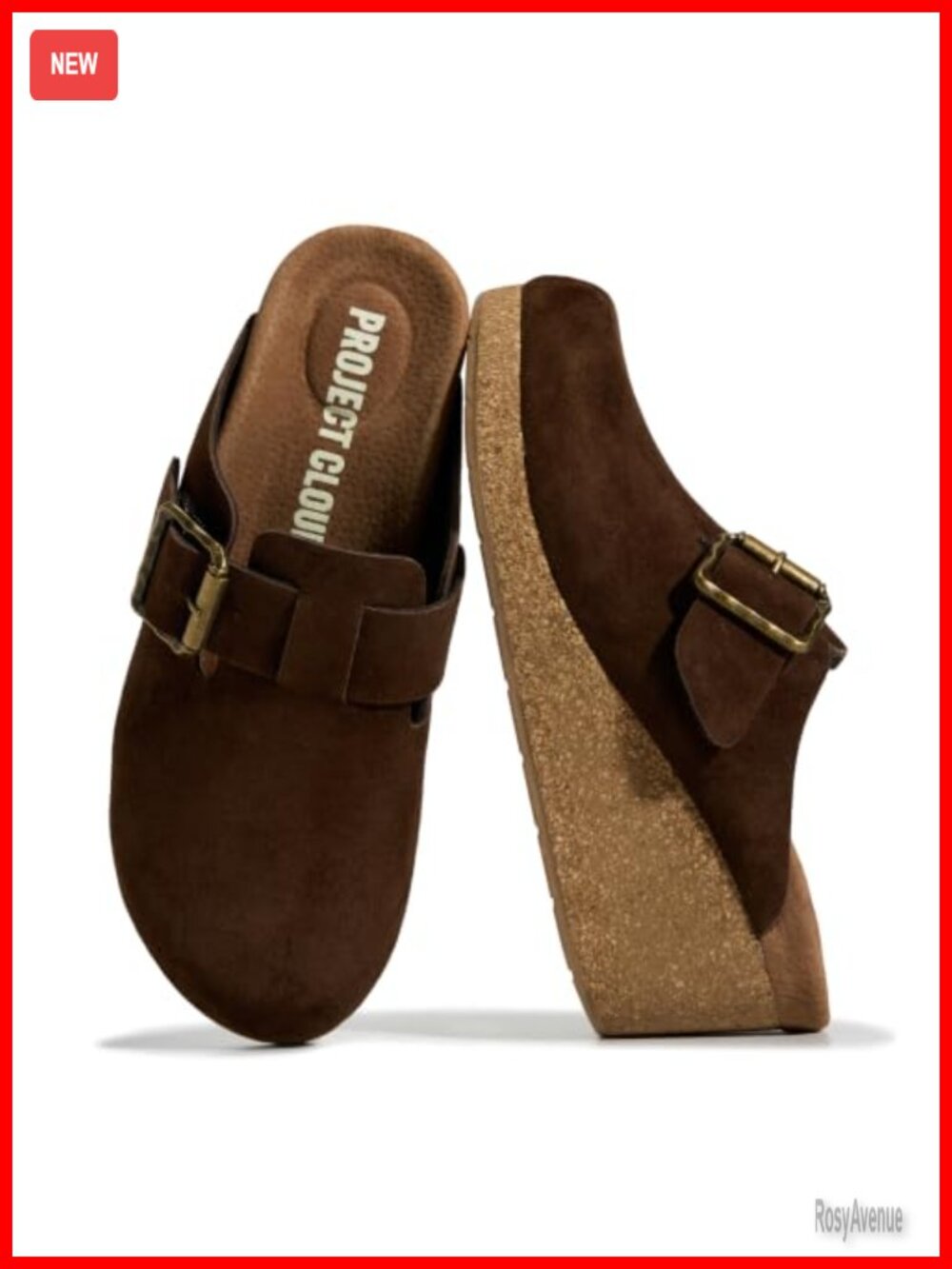 Genuine Suede Platform Clogs for Women - Slip-On Mules with Cushioned Footbed